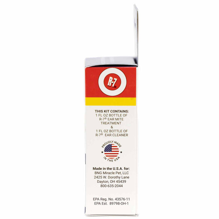 Miracle Care R-7M Ear Mite Treatment & Cleaner Kit for Cats, 1 oz