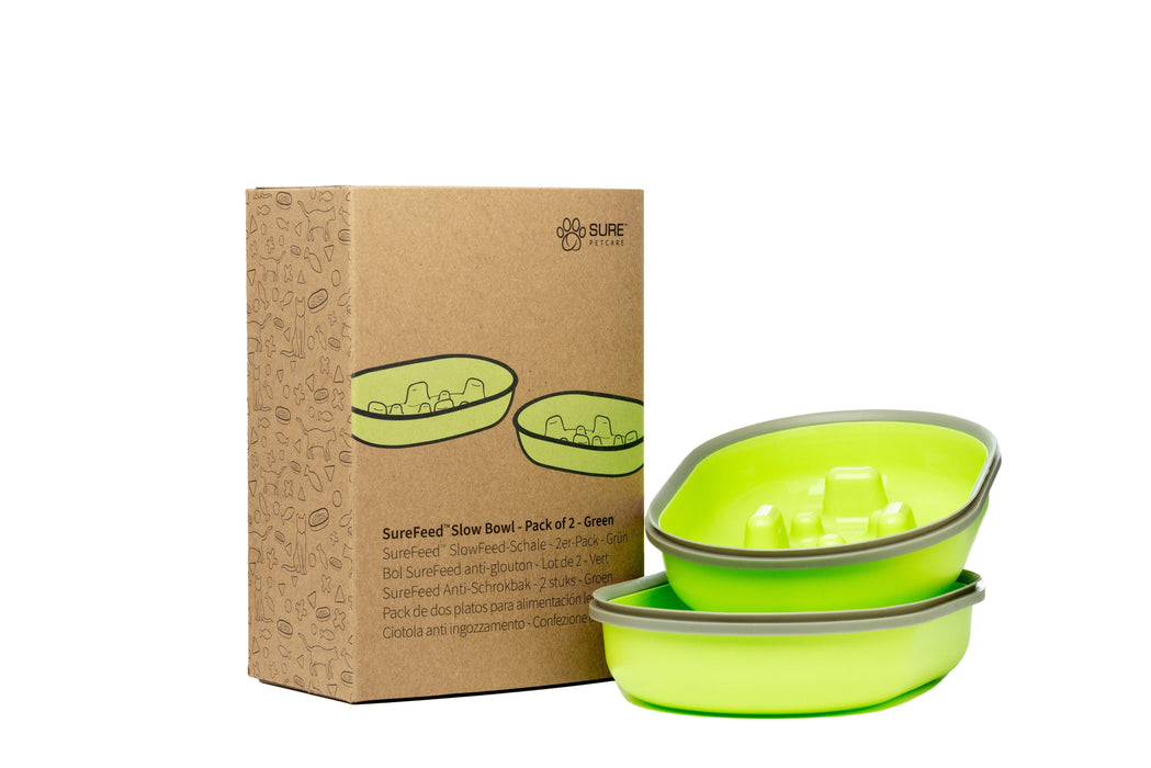 SureFeed Slow Feed Bowl, 2pk Color Green