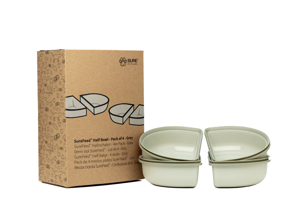 SureFeed Half Bowls, 4pk Color Grey