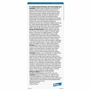 Rx Credelio Quattro Chewable Tablets for dogs, 50.1-100lbs 6 chewable tabs Size 50.1-100lbs