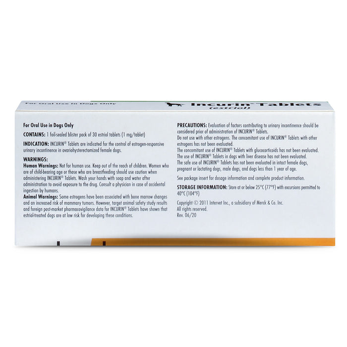 Rx Incurin (estriol) 1 mg Tablets for Dogs