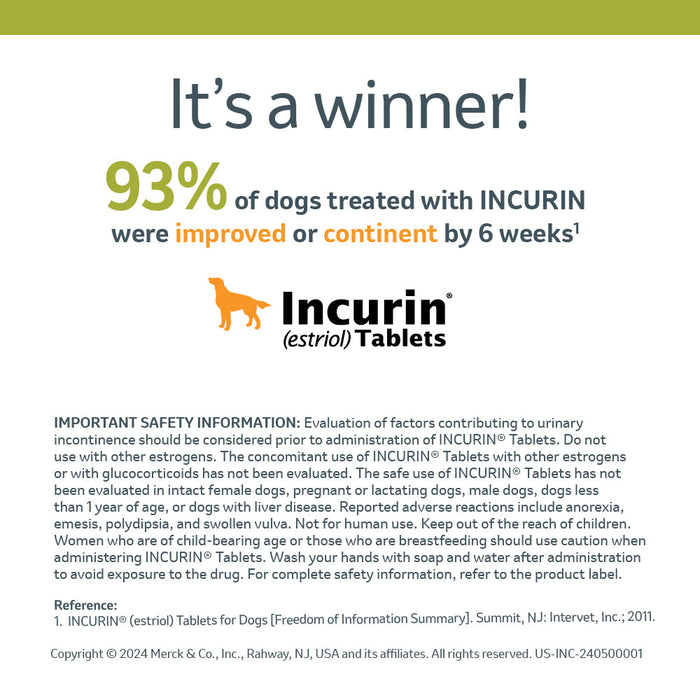 Rx Incurin (estriol) 1 mg Tablets for Dogs