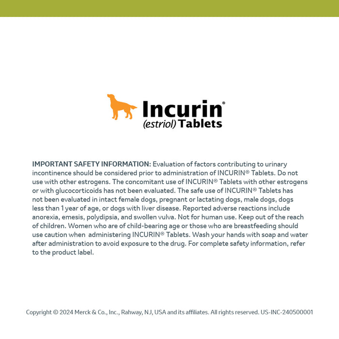 Rx Incurin (estriol) 1 mg Tablets for Dogs