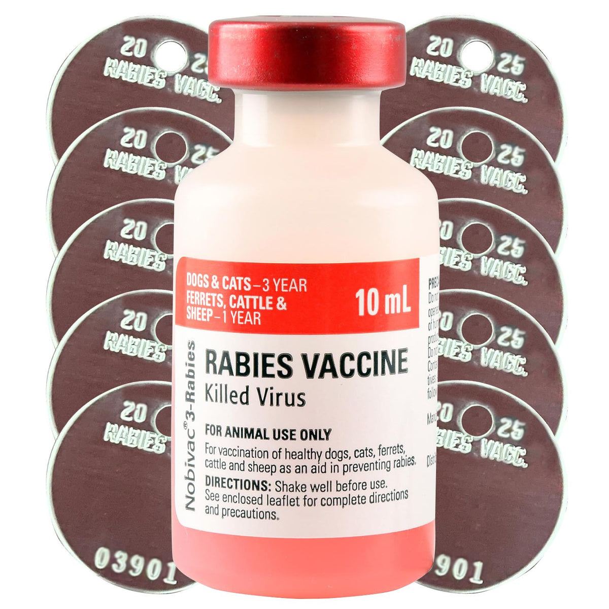 Nobivac 3 Rabies Vaccine Kit with Tags, Injectable — Pet Supplies 4 Less