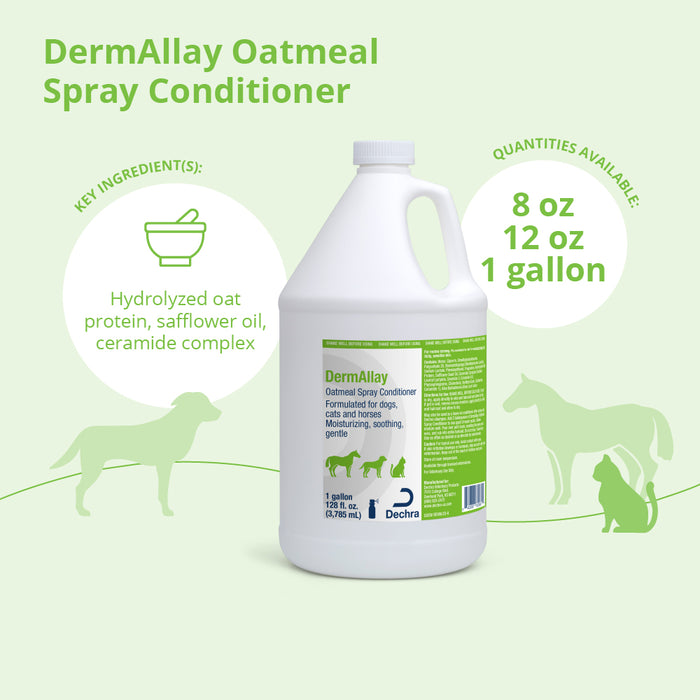 DermAllay Oatmeal Spray Conditioner – Anti-Itch, Leave-On Skin Relief for Dogs, Cats & Horses