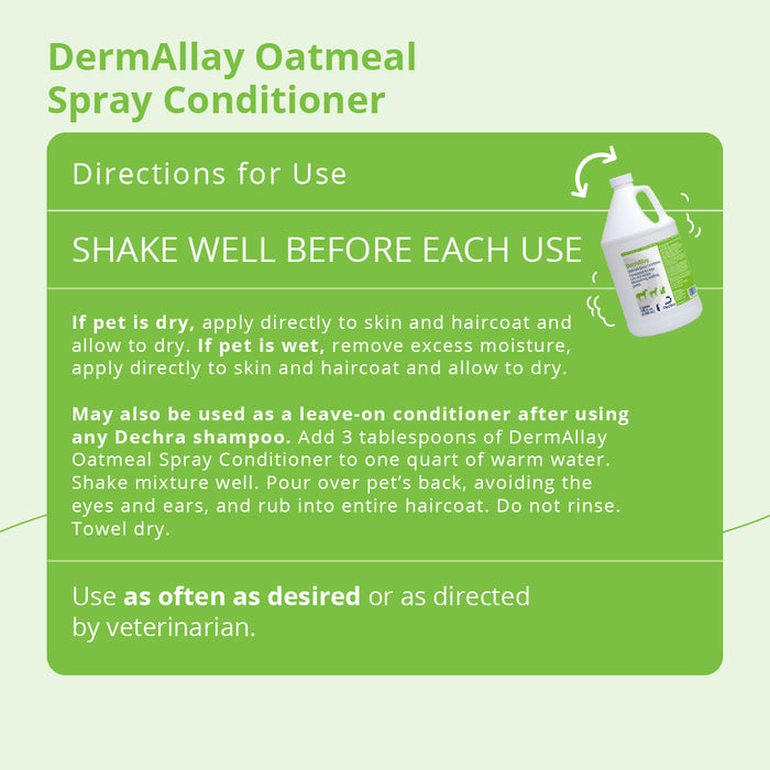DermAllay Oatmeal Spray Conditioner – Anti-Itch, Leave-On Skin Relief for Dogs, Cats & Horses