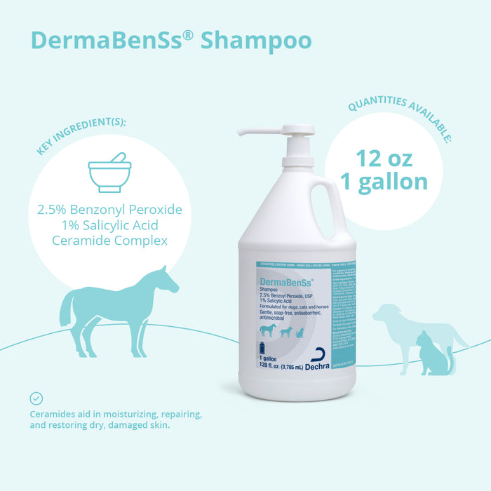 DermaBenSs Medicated Antimicrobial Shampoo for Dogs, Cats & Horses