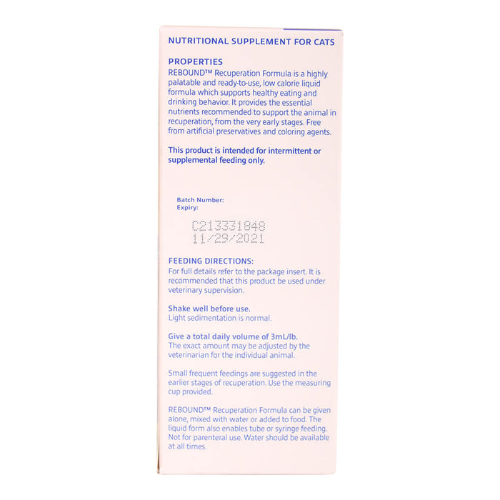 Rebound Recuperation Formula  for Cats  
