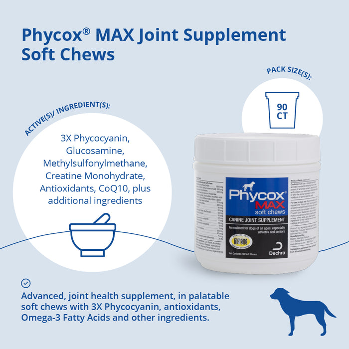 Phycox MAX Canine Joint Supplement Soft Chews, 90 ct