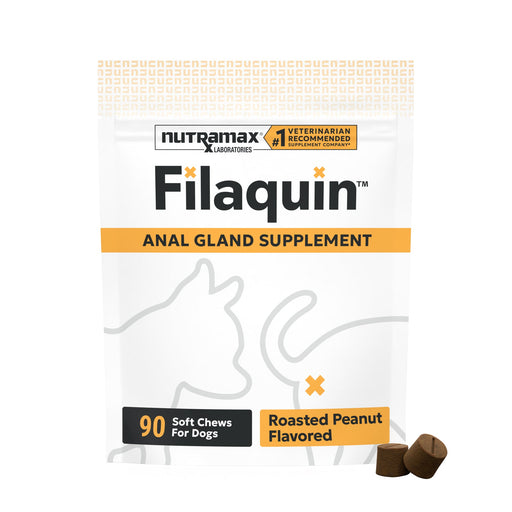 Nutramax Filaquin Anal Gland Supplement for Dogs, From the Makers of Proviable, with a Fiber Blend, Prebiotics, and Postbiotics for Digestive Health Support, 90 Count Soft Chews Size 90
