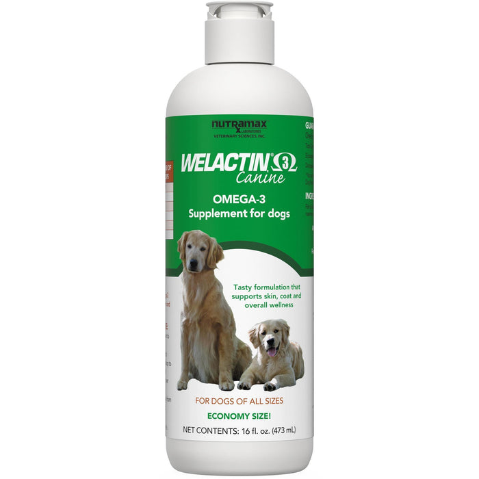 Nutramax Welactin Natural Omega-3 Liquid Skin & Coat Supplement for Dogs