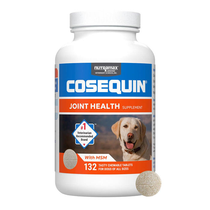 Nutramax Cosequin Maximum Strength Joint Health Plus MSM Supplement for Dogs, Chewable Tablets
