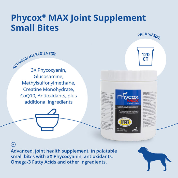 Phycox Max Canine Small Bites, 120 ct
