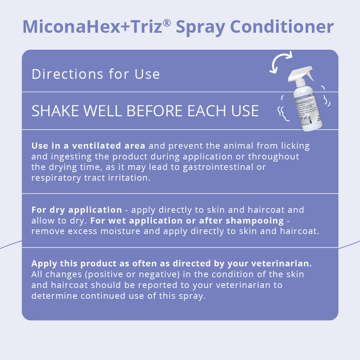Miconahex+Triz Antimicrobial Spray Conditioner for Dogs, Cats, and Horses