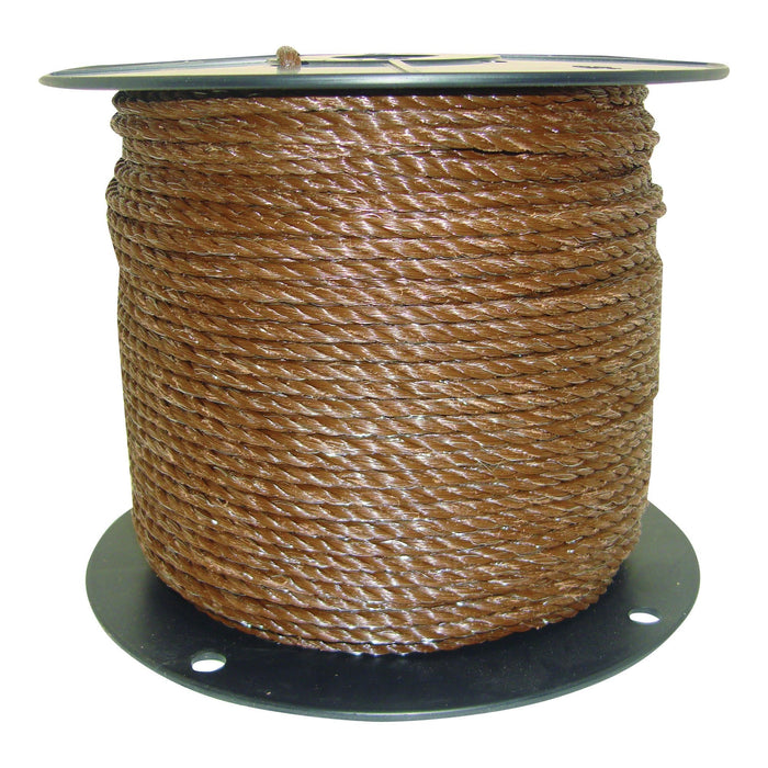 1/4" Brown Poly Rope, 656 ft - T8AA - 2