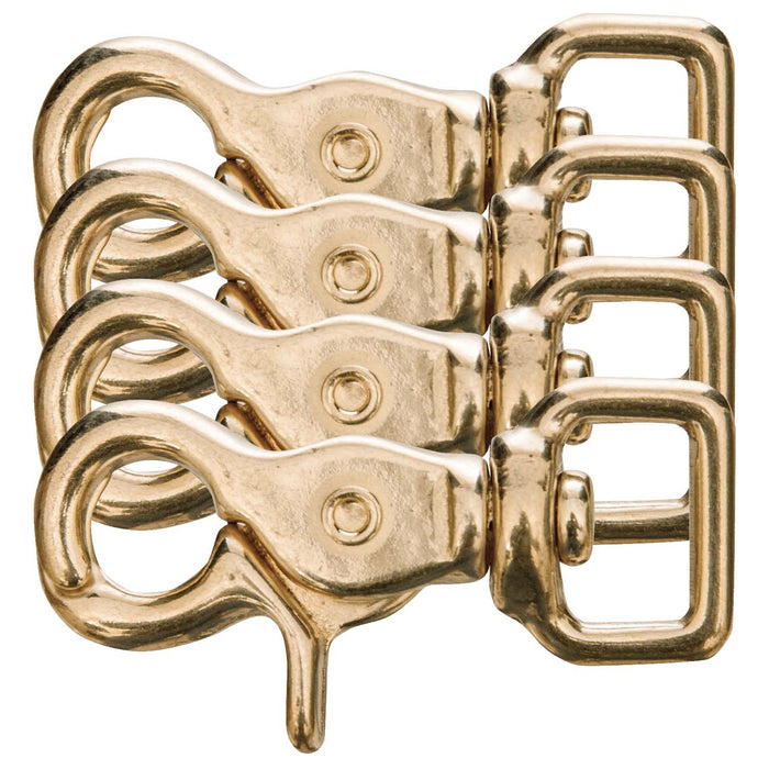 Brass Trigger Snap w/Square Swivel Eye, 5/8' x 2 1/2', 4 pk - 