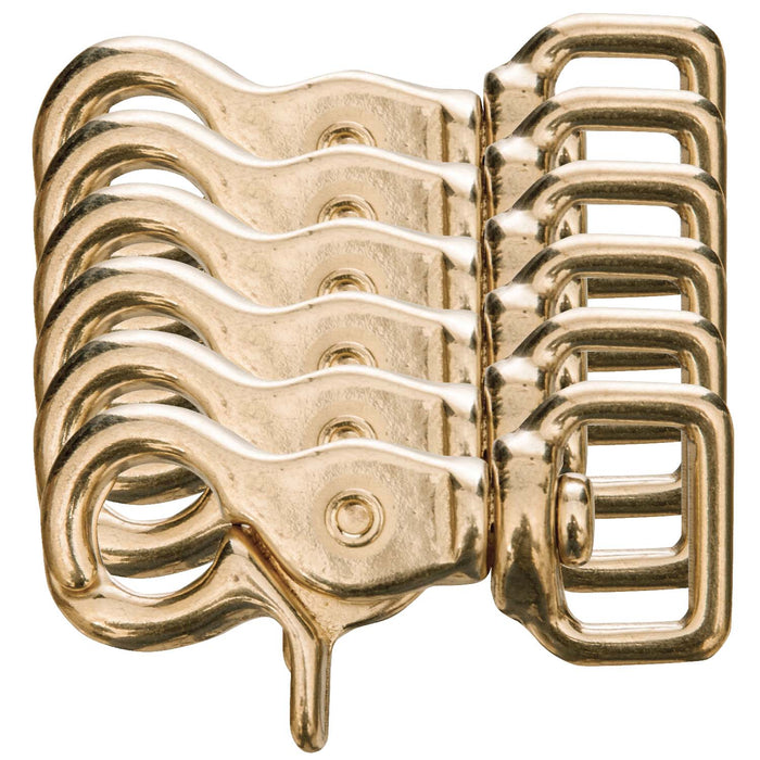 Brass Trigger Snap w/Square Swivel Eye, 5/8' x 2 1/2', 6 pk - 