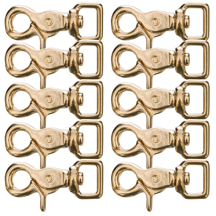 Brass Trigger Snap w/Square Swivel Eye, 5/8' x 2 1/2', 10 pk - 