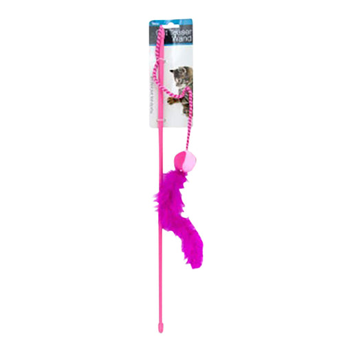 22" Feather Wand Cat Toy, Assorted Colors - KL22K - Assorted - 22" - 1