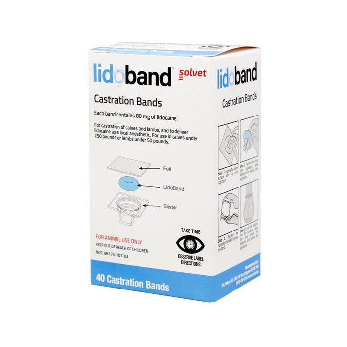 Jeffers Band Castration Tool with LidoBand Lidocaine Castration Bands for Calves & Lambs