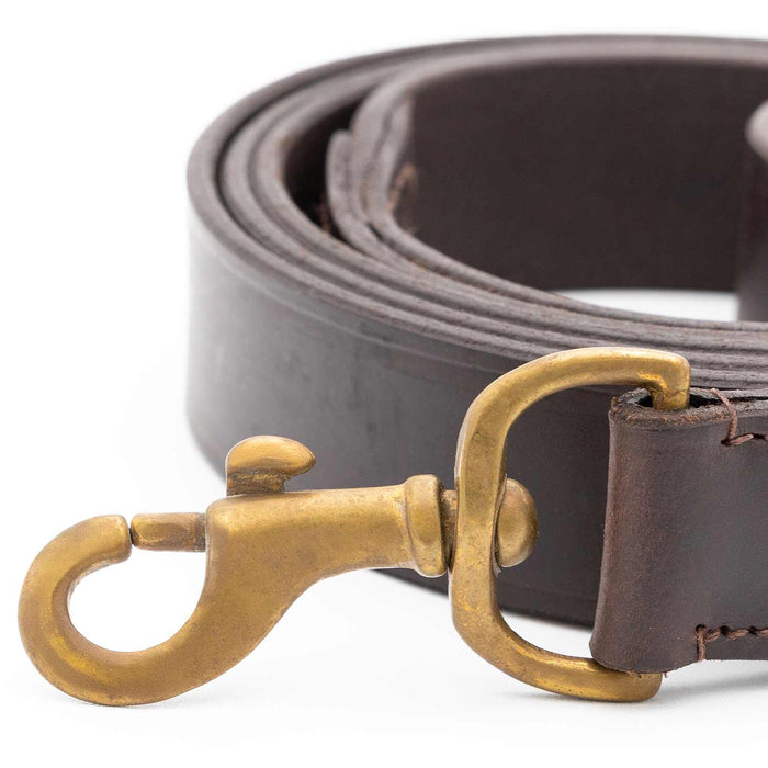 Jeffers Flat Leather Dog Leash with Hand Strap Handle, 6'L