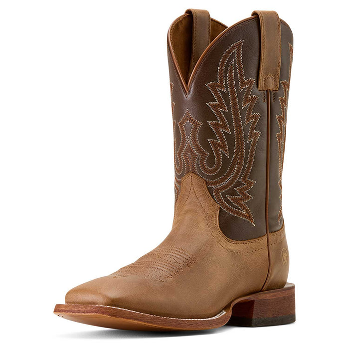 Ariat Mens Country Roads Wide Square Toe Cowboy Boot Color Brown