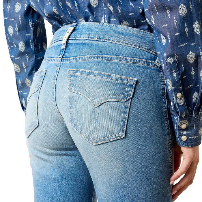 Ariat Womens Mid Rise Clara Trouser Jeans Color blue