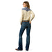 Ariat Womens Mid Rise Fiona Boot Cut Jeans Color blue