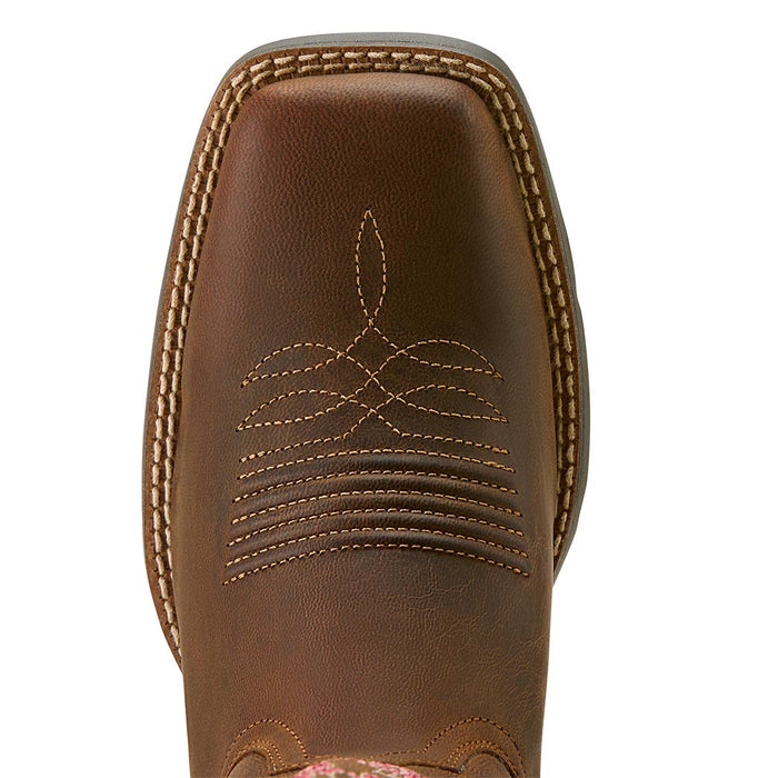 Ariat Womens Round Up Wide Square Toe StretchFit Boot Color Sassy Brown