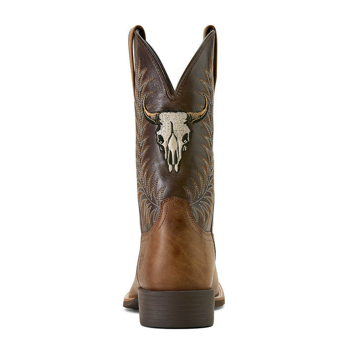 Ariat Mens Sport Steer Skull Boo Color D=Sandstorm & Chocolate