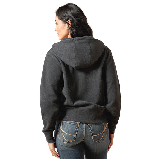 Ariat Womens Stitched Horseshoe Full Zip Hoodie Color Charcoal Heather