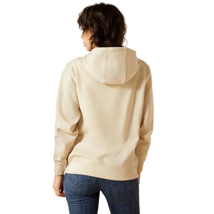 Ariat Womens Stitched Horseshoe Full Zip Hoodie Color Oyster Grey