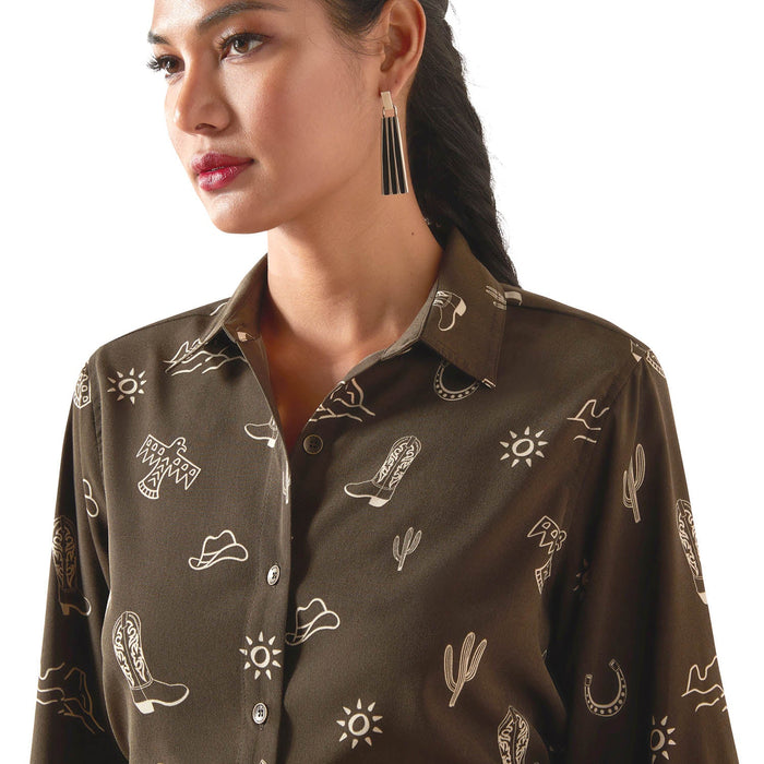 Ariat Womens Homestyle Shirt Color Black