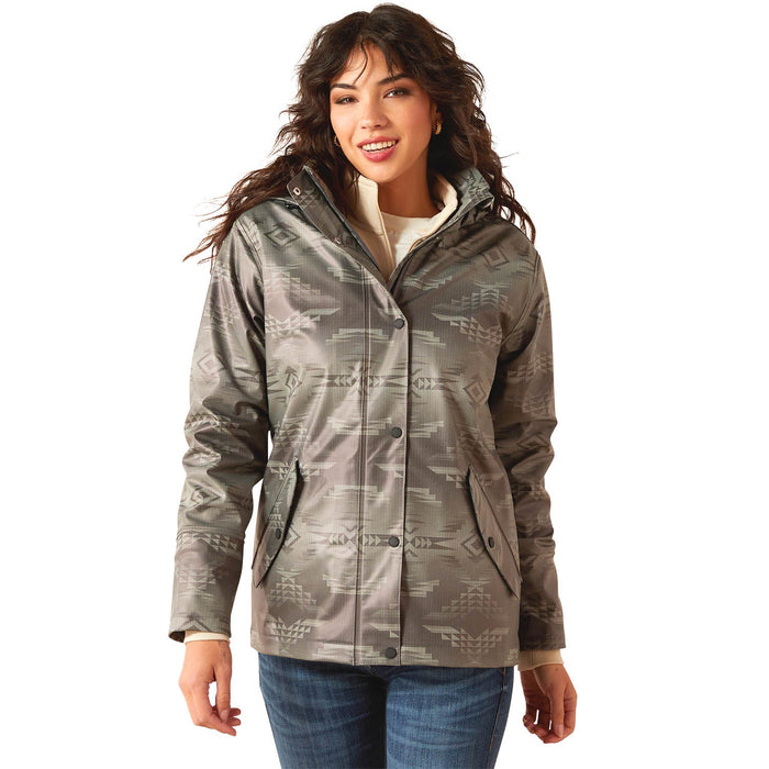 Ariat Womens Drizzle Rain Slicker Color Grey Dune