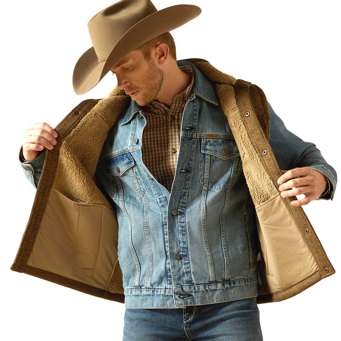 Ariat Mens Caldwell Sherpa Vest Color Brown