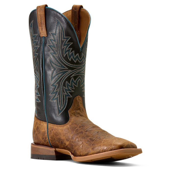 Ariat Mens Cowhand Wide Square Toe Cowboy Boot, Smoked Tan Color Brown