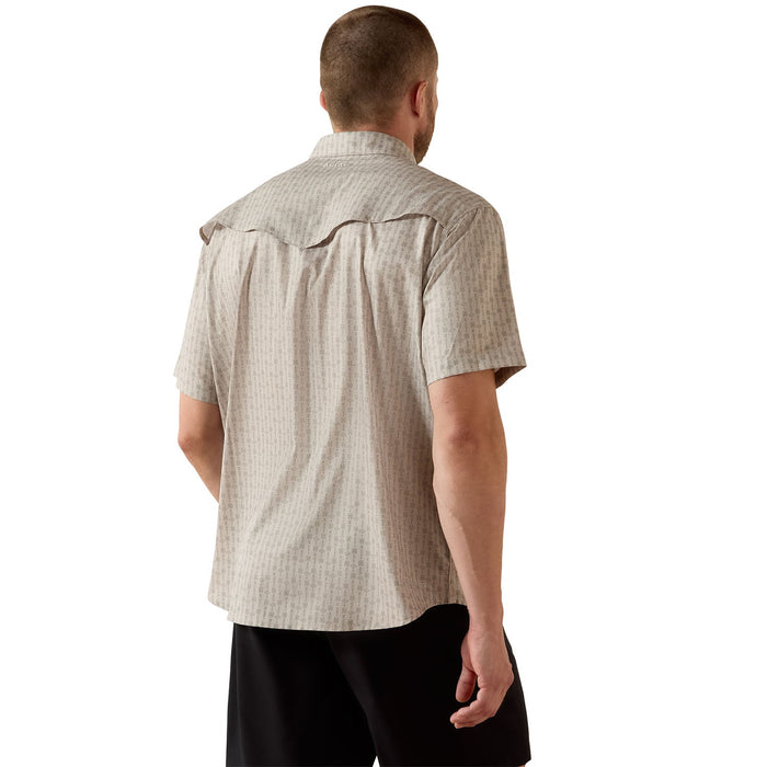 Ariat Mens Western VentTek Short Sleeve Snap Shirt Color Gray