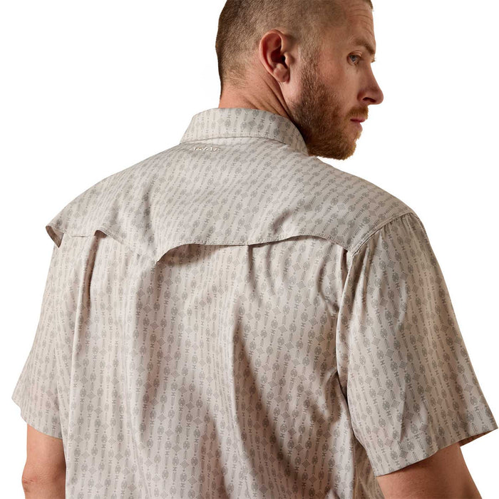 Ariat Mens Western VentTek Short Sleeve Snap Shirt Color Gray