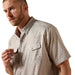 Ariat Mens Western VentTek Short Sleeve Snap Shirt Color Gray