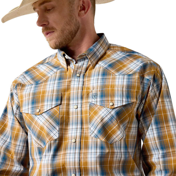 Ariat Mens Pro Series Classic Long Sleeve Snap Shirt Color Brown