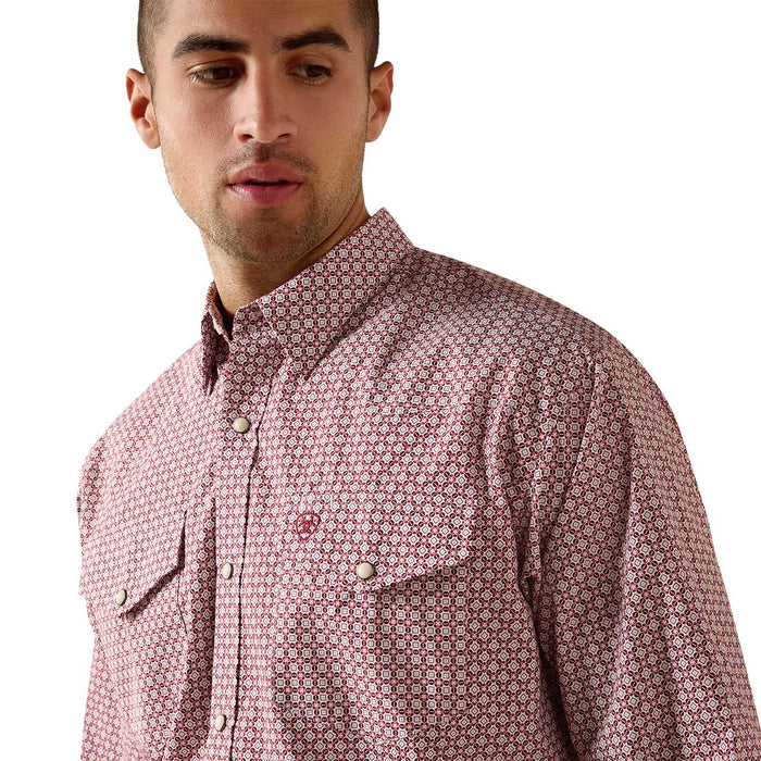 Ariat Mens Pro Series Classic Long Sleeve Snap Shirt Color Red