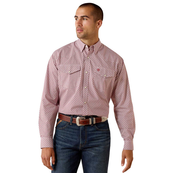 Ariat Mens Pro Series Classic Long Sleeve Snap Shirt Color Red