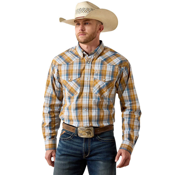 Ariat Mens Pro Series Classic Long Sleeve Snap Shirt Color Brown