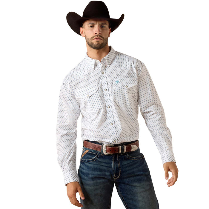 Ariat Mens Pro Series Classic Long Sleeve Snap Shirt Color White