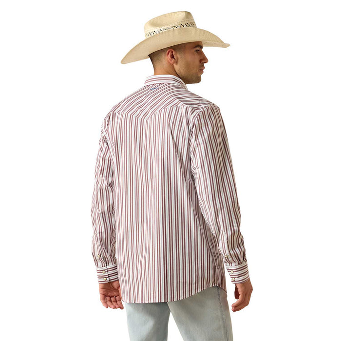 Ariat Mens Pro Series Fitted Long Sleeve Snap Shirt Color White