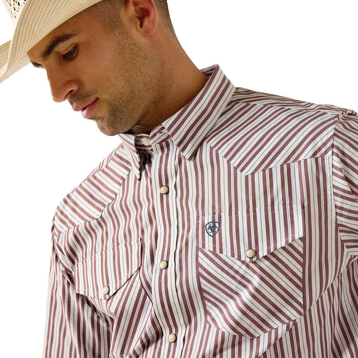Ariat Mens Pro Series Fitted Long Sleeve Snap Shirt Color White