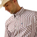 Ariat Mens Pro Series Fitted Long Sleeve Snap Shirt Color White