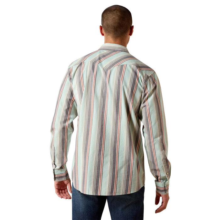Ariat Mens Retro Long Sleeve Snap Shirt Color Blue