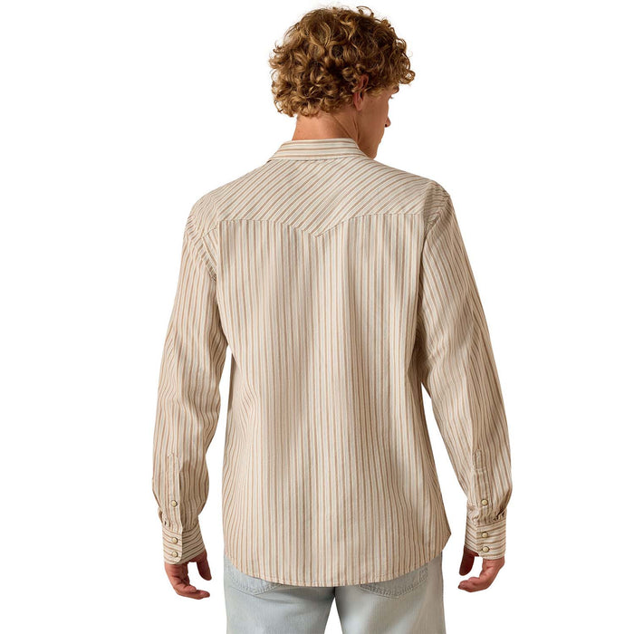 Ariat Mens Retro Long Sleeve Snap Shirt Color Beige