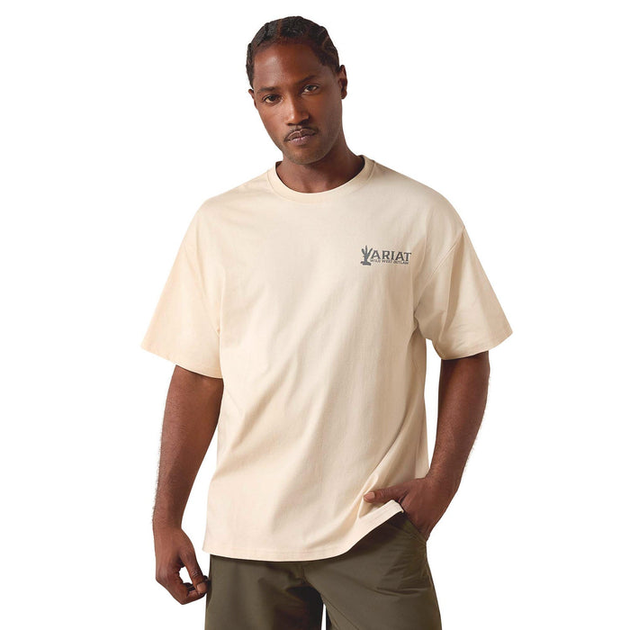 Ariat Mens Boxy Short Sleeve Shirt Color Beige